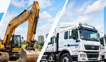 Excavator dan armada truk untuk rental alat berat dan logistik proyek